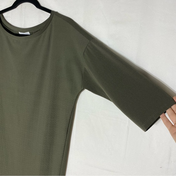 Leith Olive Green Relaxed Fit Shift Dress T Shirt Dress XS - Picture 7 of 16